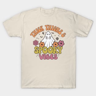 Thick Thighs Spooky Vibes / Retro Style T-Shirt